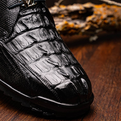 Marco_Di_Milano Crater Black: Luxury Leather Dress Shoe