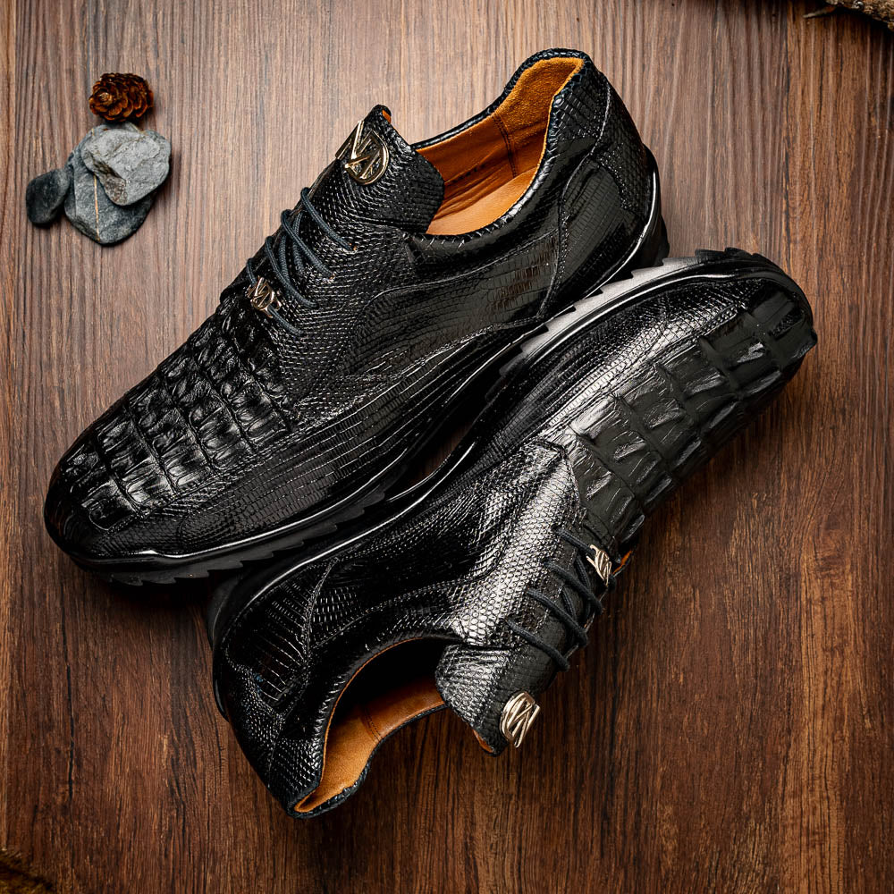 Marco_Di_Milano Crater Black: Luxury Leather Dress Shoe
