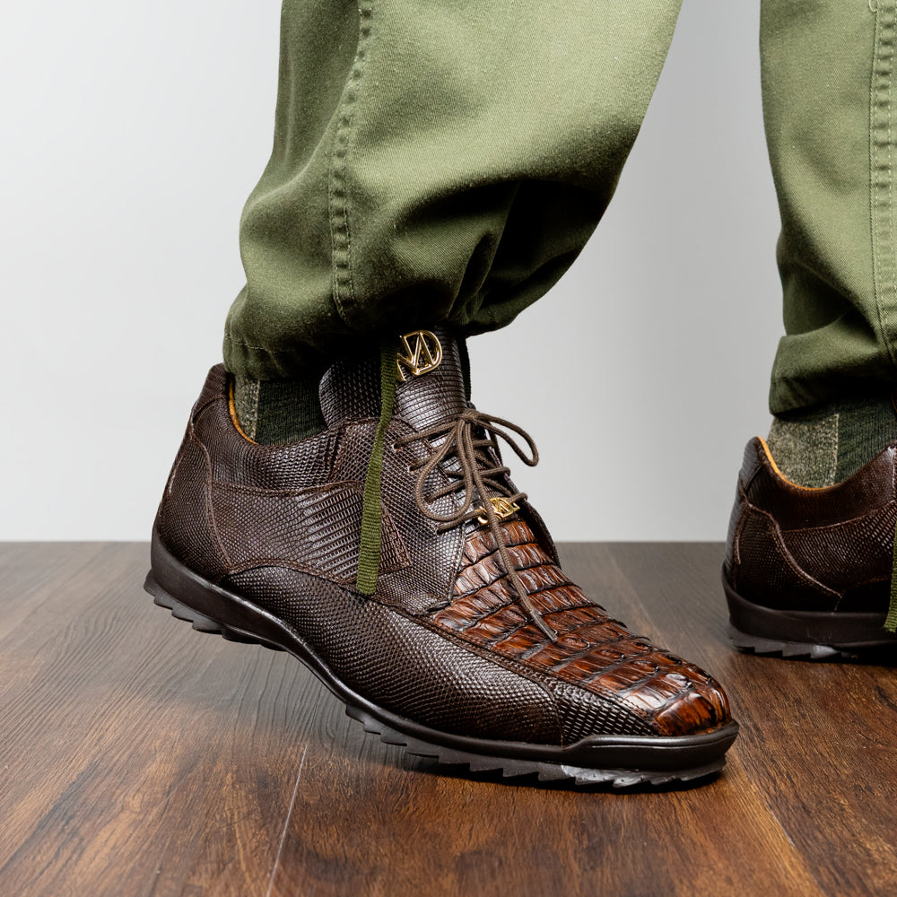 Marco Di Milano: Crater Brown Luxury Leather Shoes - 8 USA