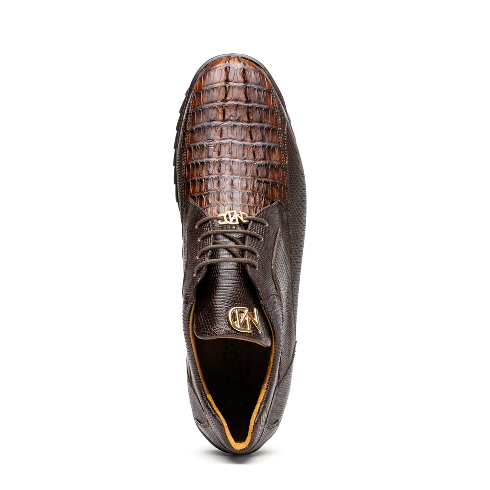 Marco Di Milano: Crater Brown Luxury Leather Shoes - 8 USA