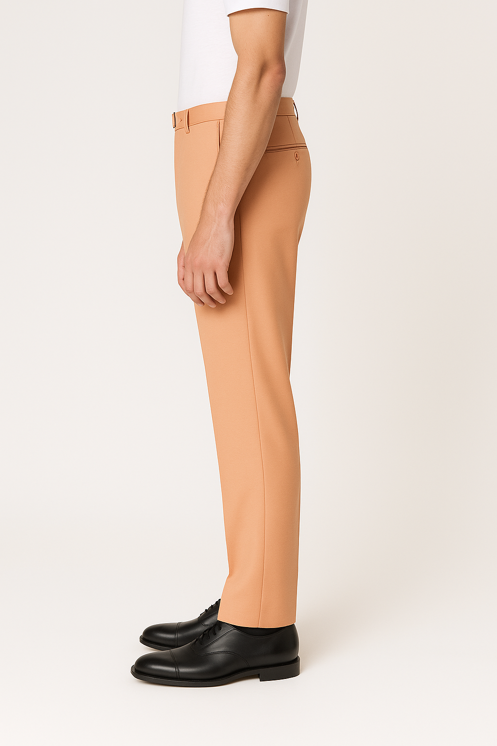 Tiglio Luxe Creamsicle Semi-Wide Leg Wool Marbella Dress Pants TL4013 - 34