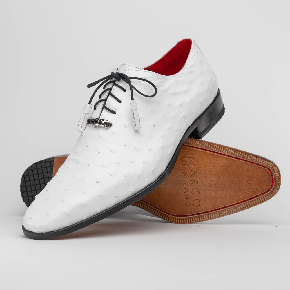Marco Di Milano Criss White Ostrich Quill Dress Shoe Oxfords - 8