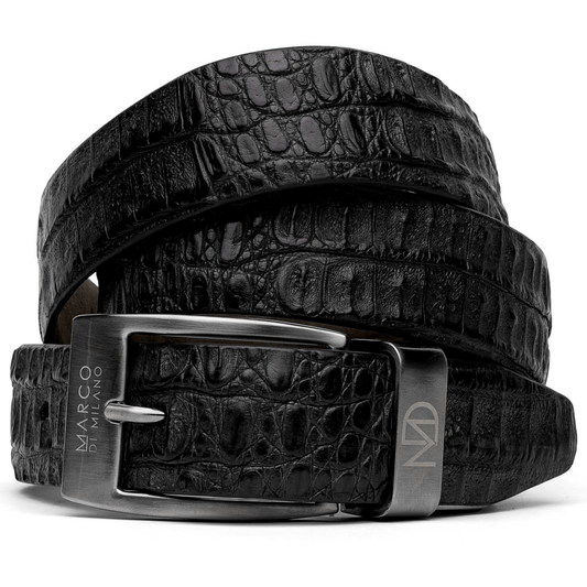 Marco_Di_Milano Riccardo Belt Black Leather Luxury Shoe