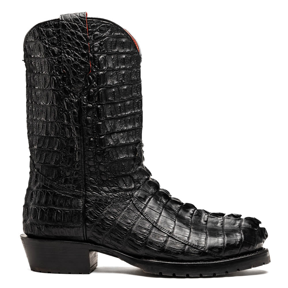 Marco Di Milano Marlboro Black Hornback Crocodile Tail Tractor Sole Cowboy Boots - 8