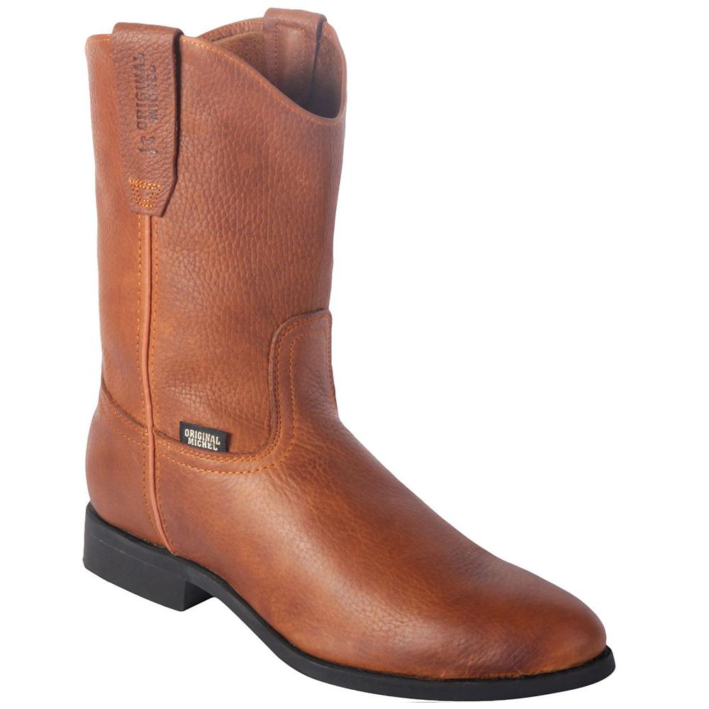 Original Michel Work Boots Leather Grisly Roper Toe - Brown