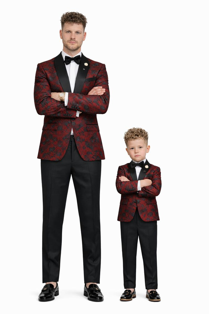 Dad And Son Matching Suits - Red Dad and Son Outfits-New Designer Collection