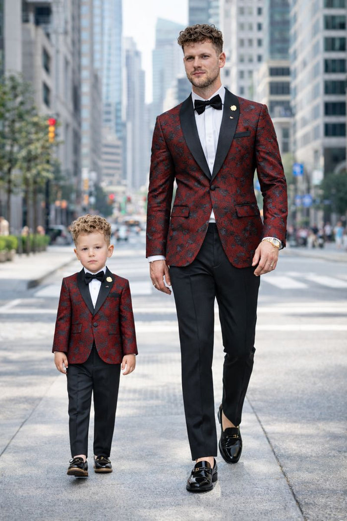 Dad And Son Matching Suits - Red Dad and Son Outfits-New Designer Collection