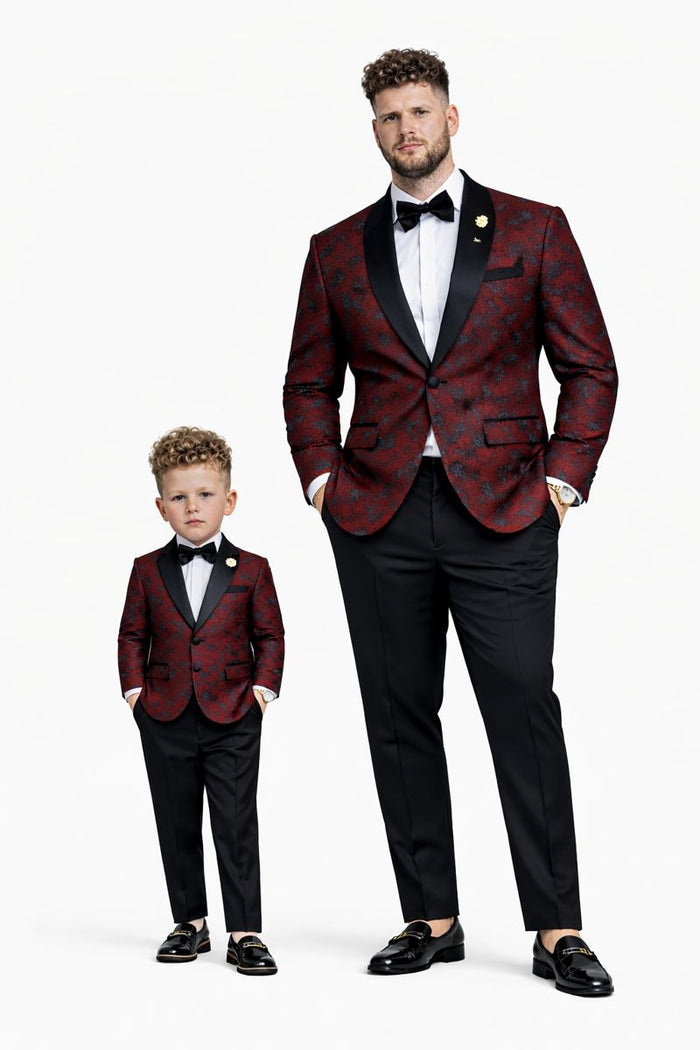 Dad And Son Matching Suits - Red Dad and Son Outfits-New Designer Collection