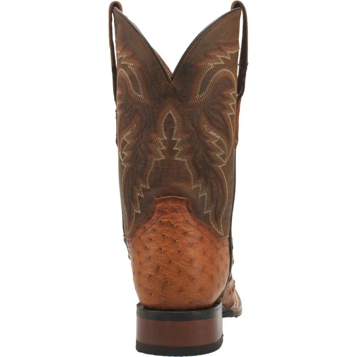 Dan Post Men's Alamosa Full Quill Ostrich Square Toe Boots - Bay Apache - 7D