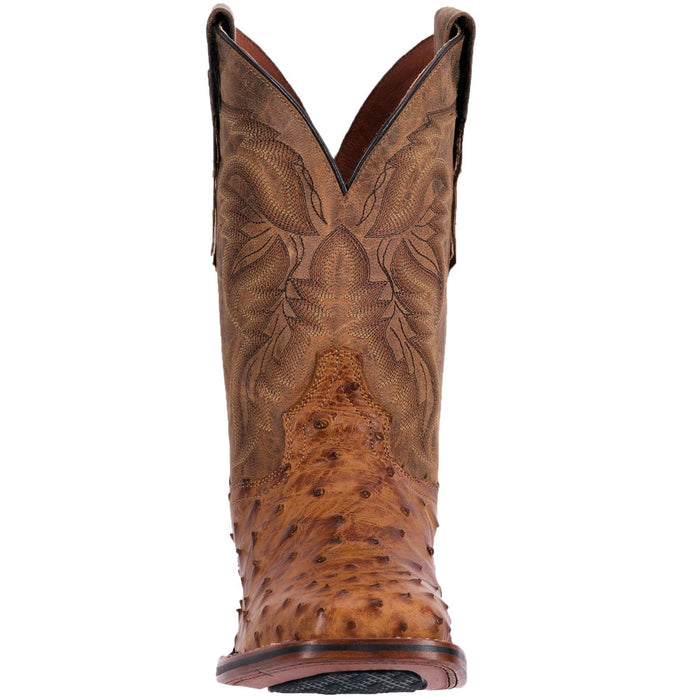 Dan Post Men's Alamosa Full Quill Ostrich Square Toe Boots - Tan - 7D