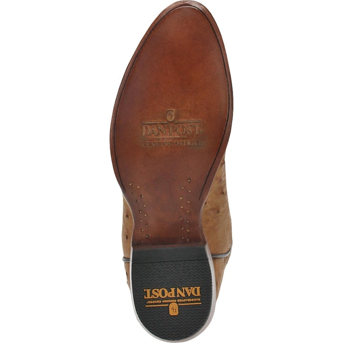 Dan Post Men's Gehrig Full Quill Ostrich Round Toe Boots - Saddle - 7D
