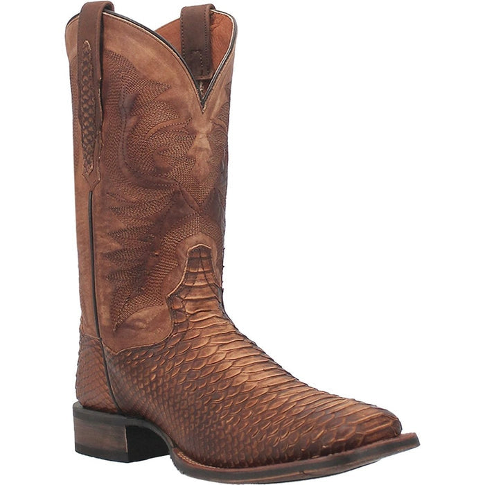 Laredo Men's Atlanta Lizard Print Leather J-Toe Boots - Black - 6D