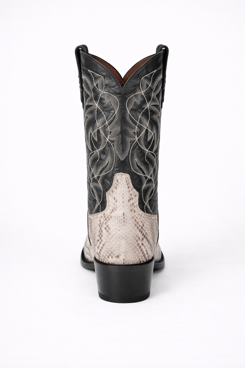 Dan Post Men's Manning Python Snakeskin Round Toe Boots - Natural-New Designer Collection