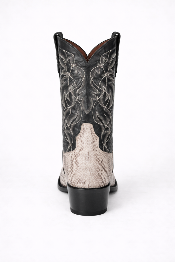 Dan Post Men's Manning Python Snakeskin Round Toe Boots - Natural-New Designer Collection