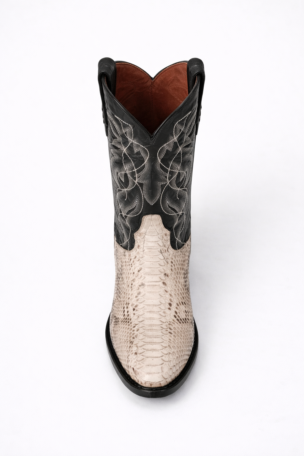 Dan Post Men's Manning Python Snakeskin Round Toe Boots - Natural-New Designer Collection - 6D