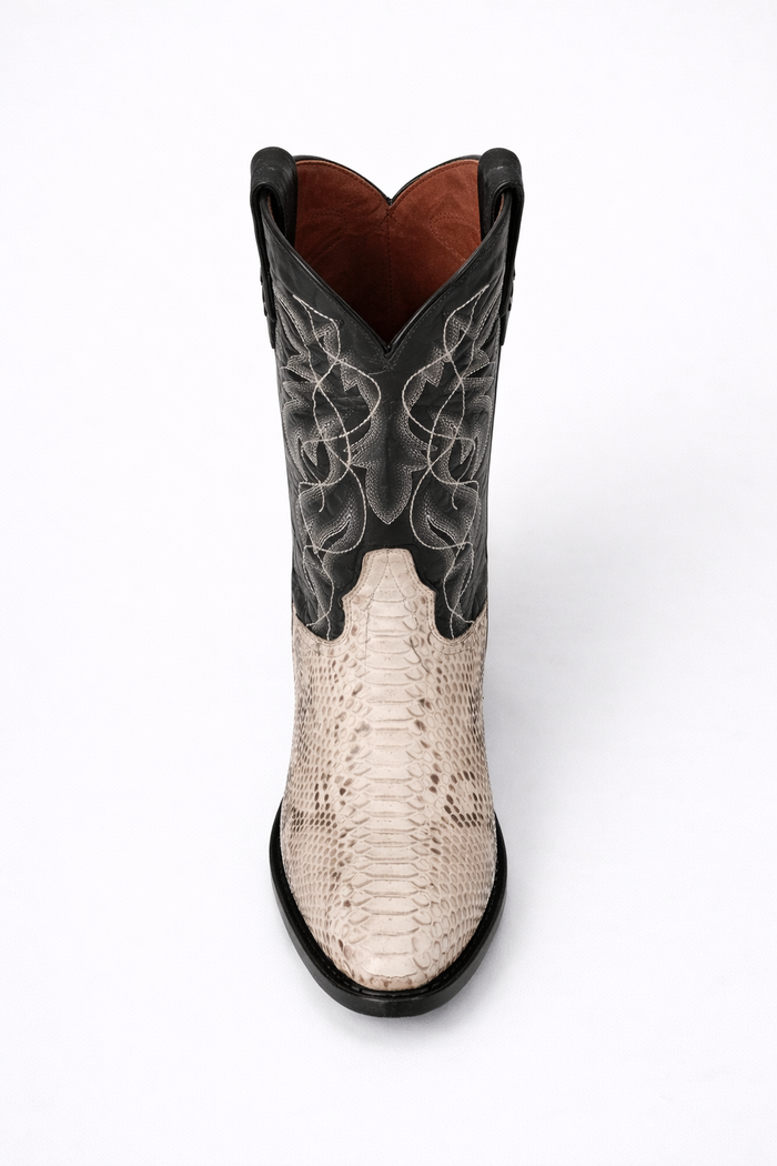 Dan Post Men's Manning Python Snakeskin Round Toe Boots - Natural-New Designer Collection