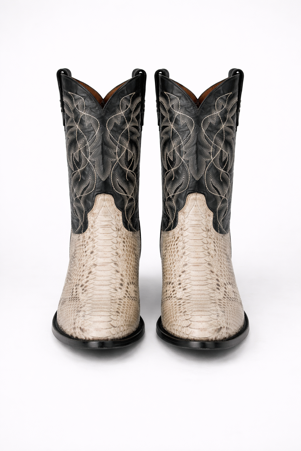 Dan Post Men's Manning Python Snakeskin Round Toe Boots - Natural-New Designer Collection - 6D