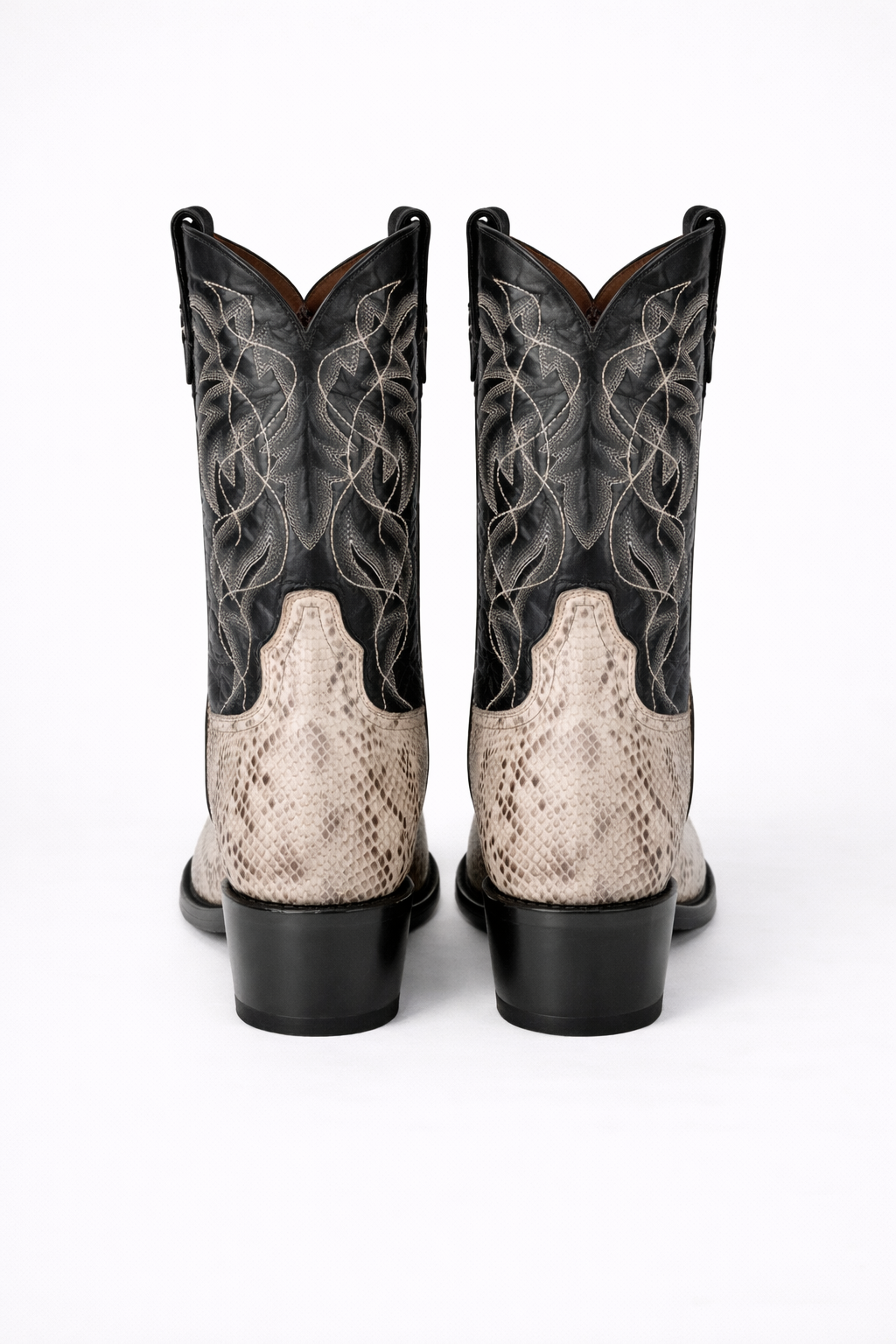 Dan Post Men's Manning Python Snakeskin Round Toe Boots - Natural-New Designer Collection - 6D