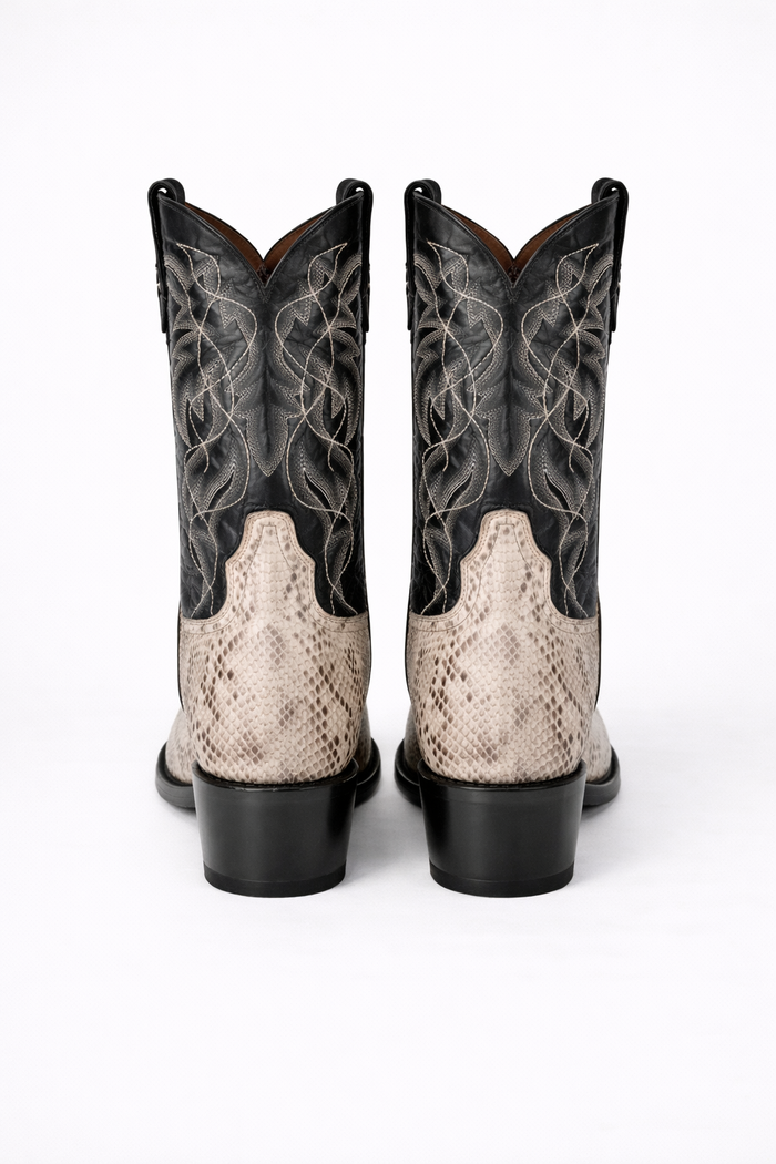 Dan Post Men's Manning Python Snakeskin Round Toe Boots - Natural-New Designer Collection