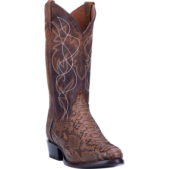 Dan Post Men's Manning Python Snakeskin Round Toe Boots - Bay Apache - 7D