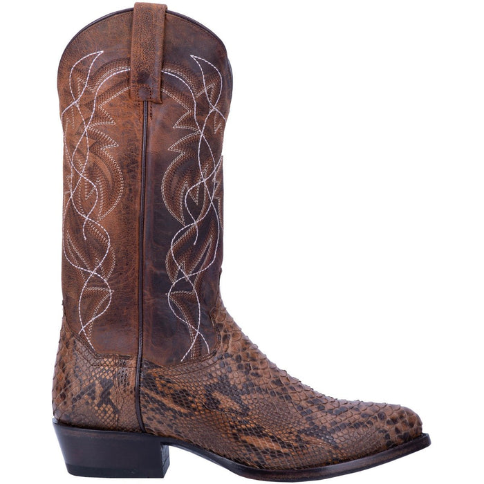 Dan Post Men's Manning Python Snakeskin Round Toe Boots - Bay Apache - 7D
