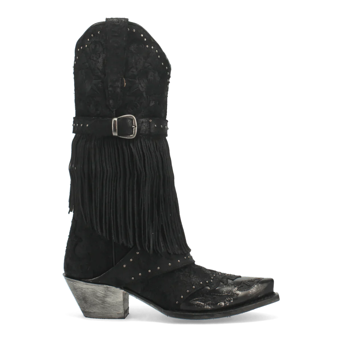 Dan Post Women's Bed of Roses Snip Toe Leather Boots - Black - Black