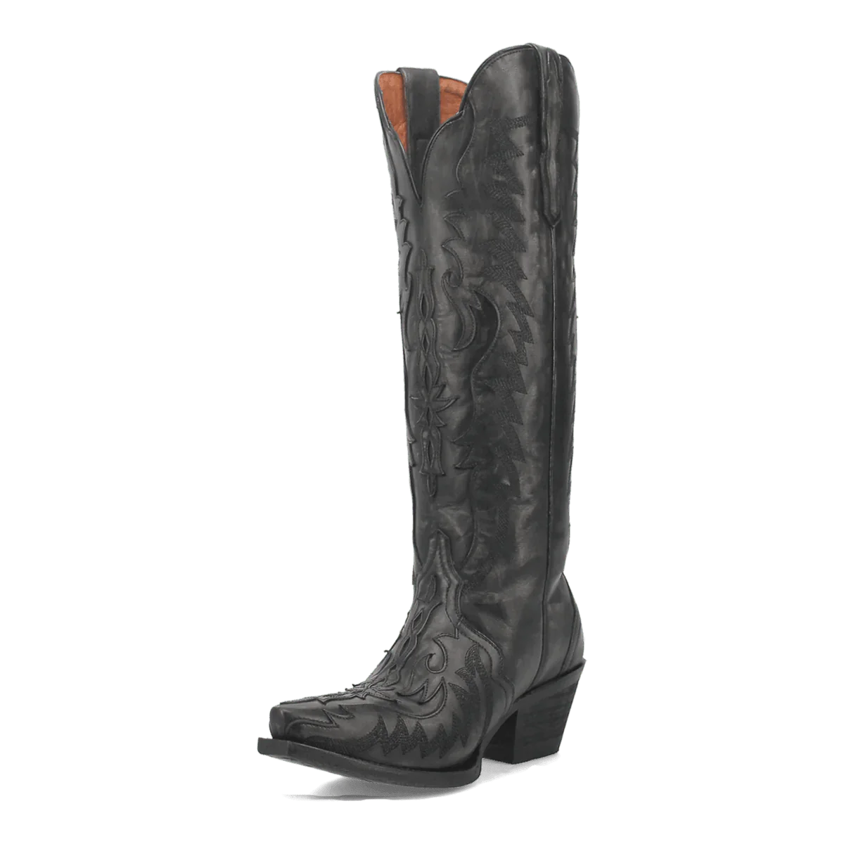 Dan Post Women's Hallie Snip Toe Leather Tall Boots - Black - Black