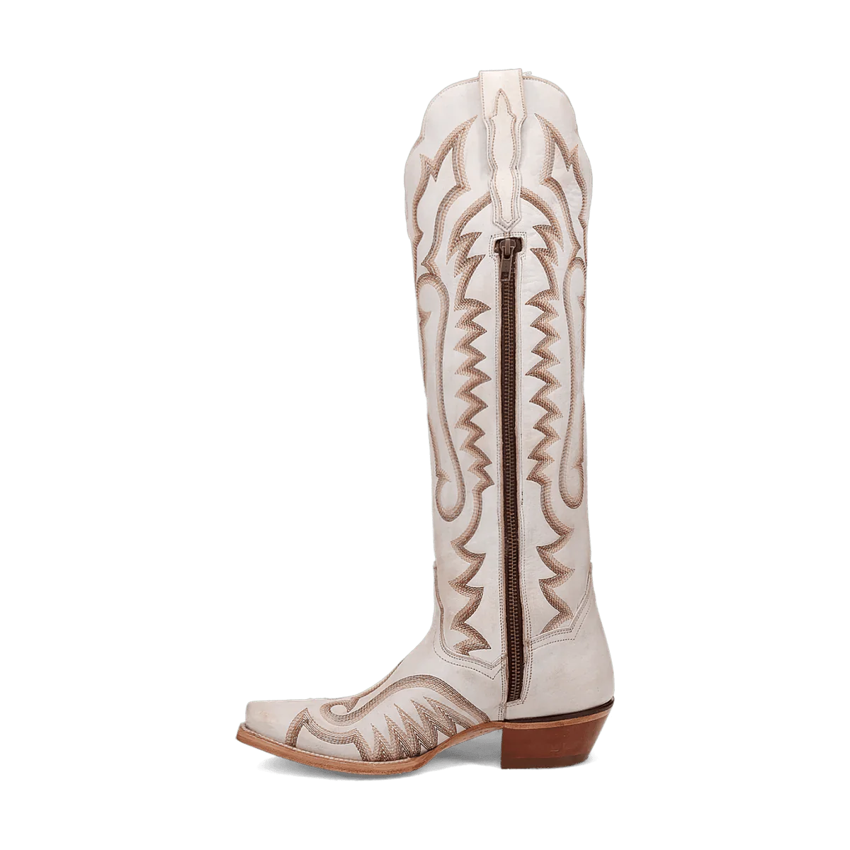 Dan Post Women's Josie Snip Toe Leather Tall Boots - White - White