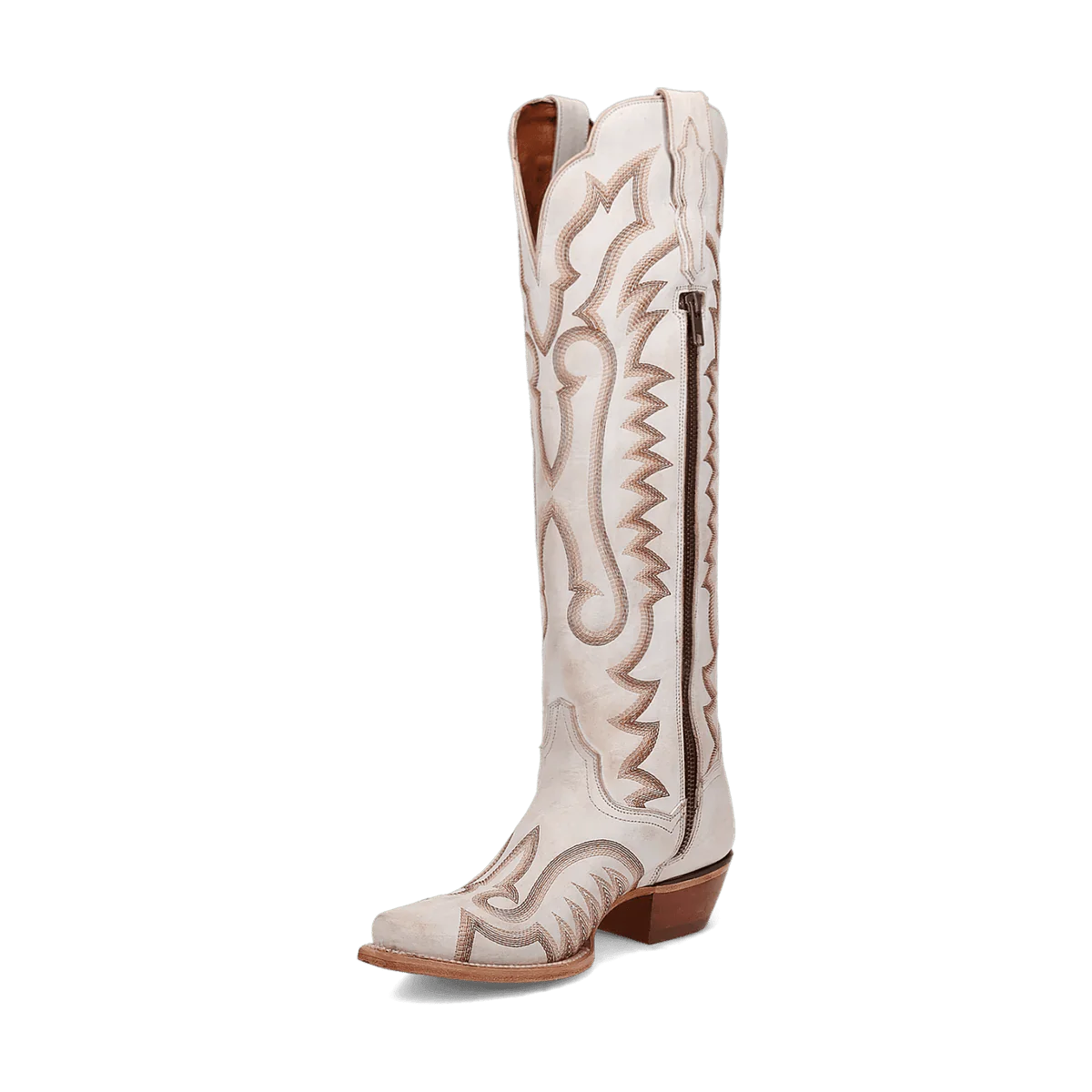 Dan Post Women's Josie Snip Toe Leather Tall Boots - White - White