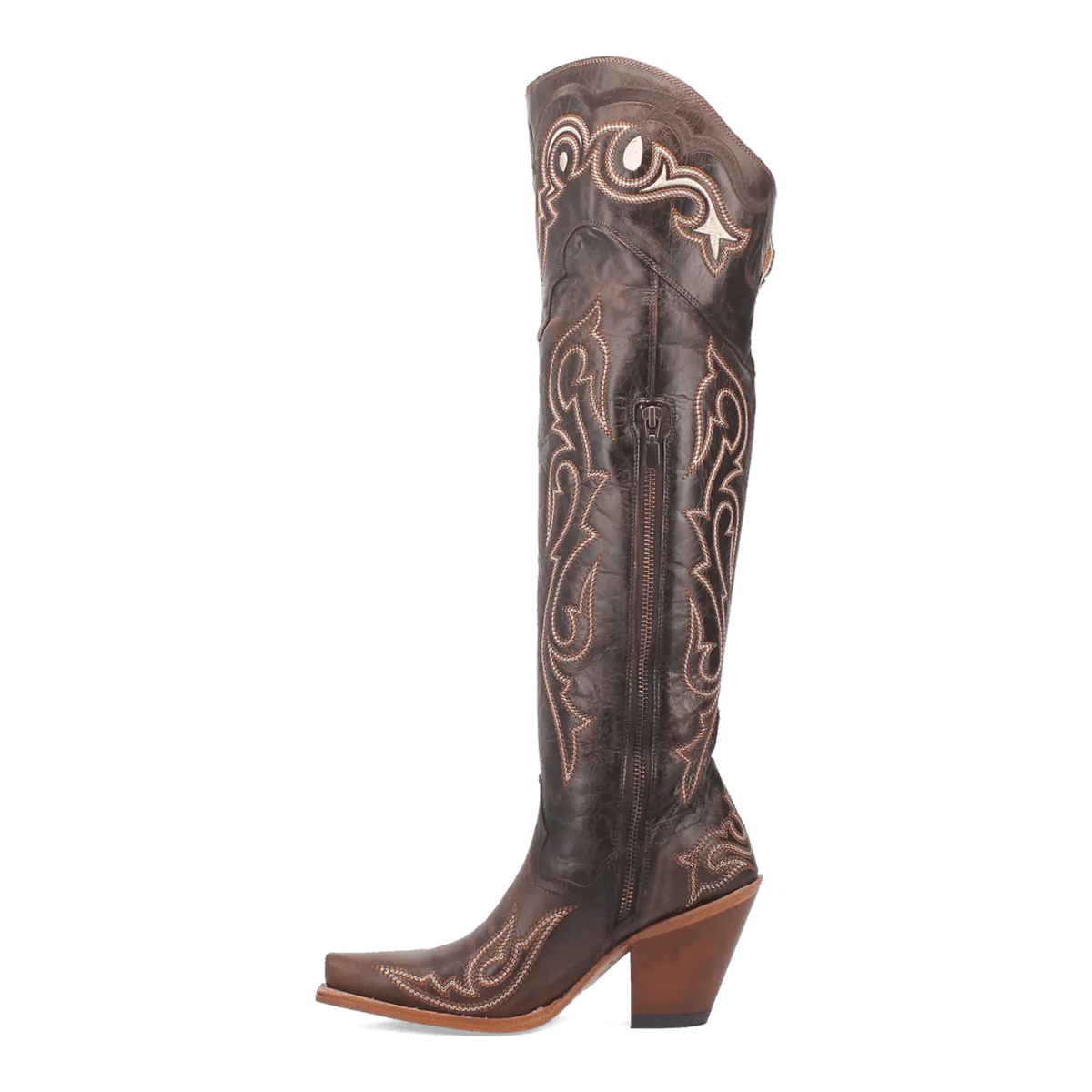 Dan Post Women's Kommotion Snip Toe Leather Tall Boots - Chocolate - Chocolate