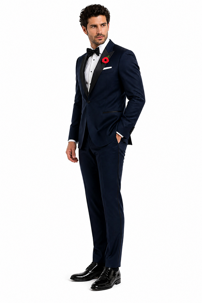 Daniel Craig Suit Midnight Blue Besom Two Pockets james bond Tuxedo