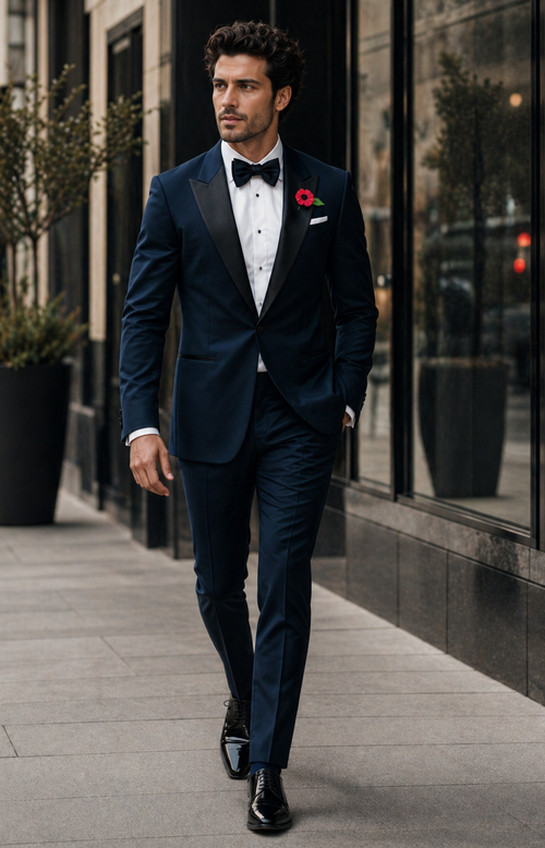 Daniel Craig Suit Midnight Blue Besom Two Pockets james bond Tuxedo