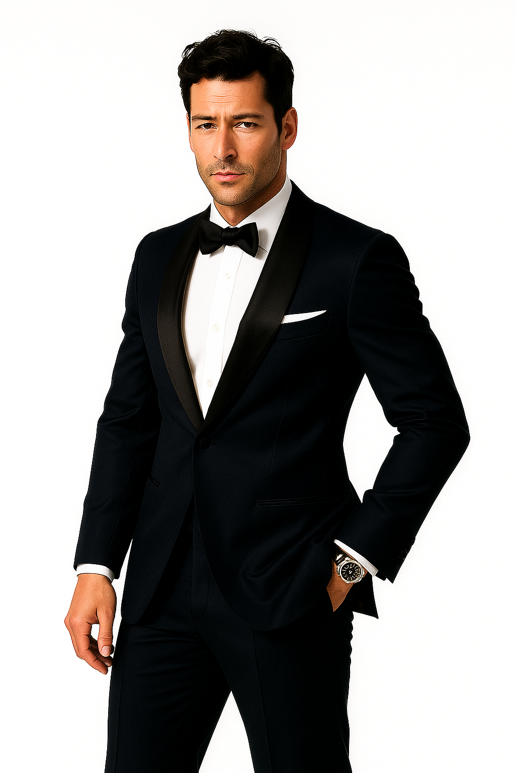 Mens Navy Blue Wedding Tuxedo - Dark Blue Tuxedo Suit" Mens Daniel Craig | James Bond | Navy Blue Tuxedo Costume - New Arrival - 34 Short