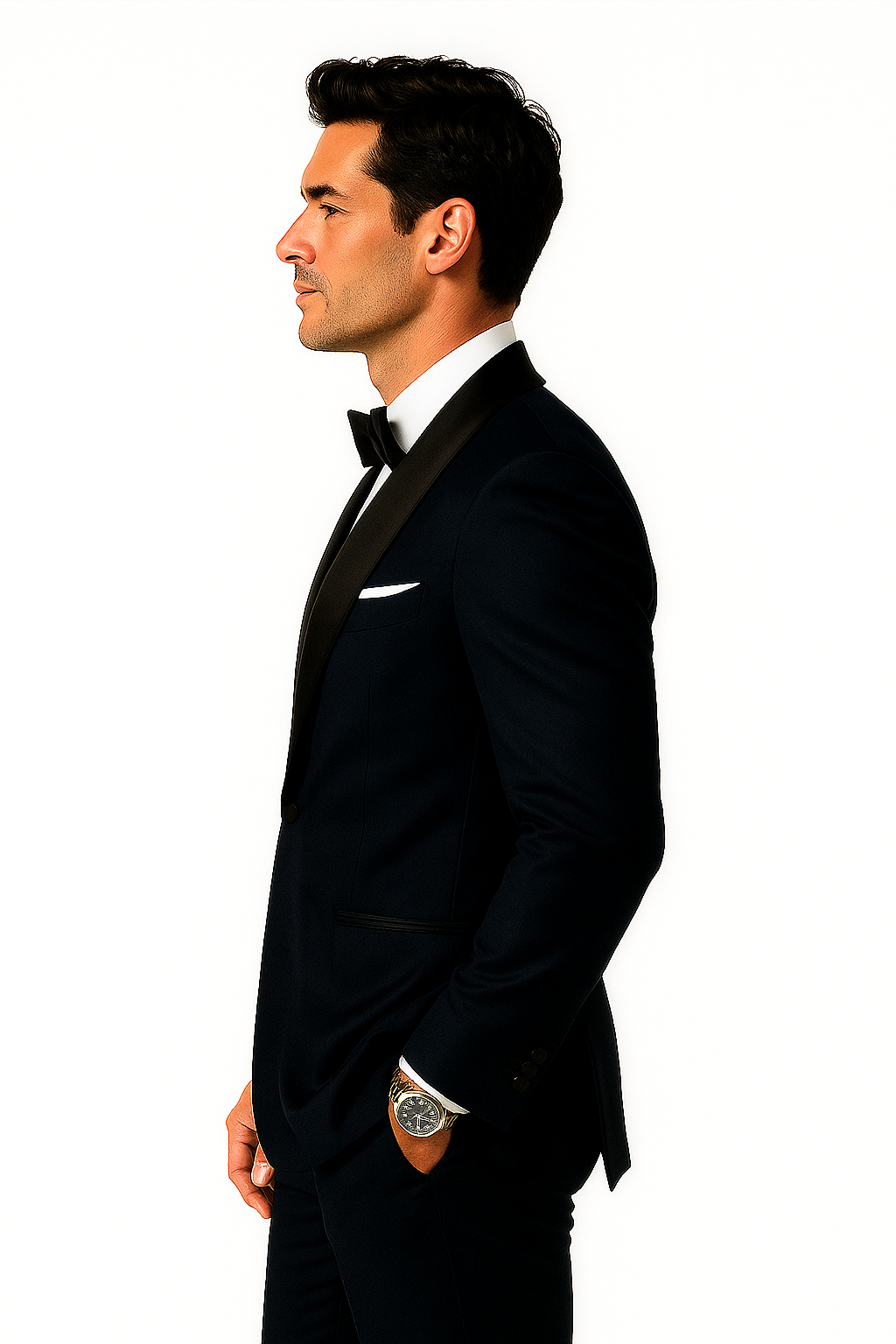 Mens Navy Blue Wedding Tuxedo - Dark Blue Tuxedo Suit" Mens Daniel Craig | James Bond | Navy Blue Tuxedo Costume - New Arrival - 34 Short