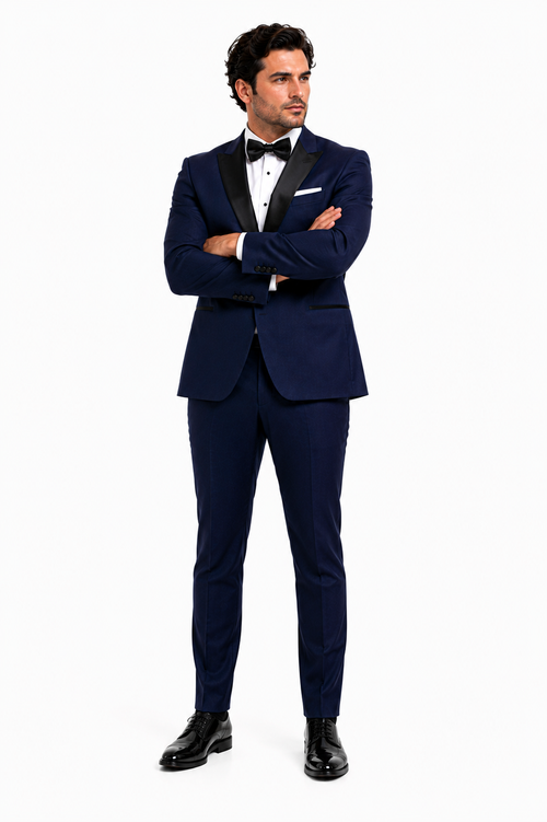 Mens Navy Blue Wedding Tuxedo - Dark Blue Tuxedo Suit" Mens Daniel Craig | James Bond | Navy Blue Tuxedo Costume - New Arrival