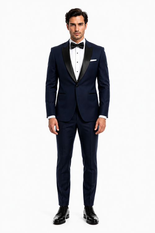 Mens Navy Blue Wedding Tuxedo - Dark Blue Tuxedo Suit" Mens Daniel Craig | James Bond | Navy Blue Tuxedo Costume - New Arrival