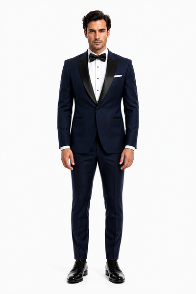 Mens Navy Blue Wedding Tuxedo - Dark Blue Tuxedo Suit" Mens Daniel Craig | James Bond | Navy Blue Tuxedo Costume - New Arrival