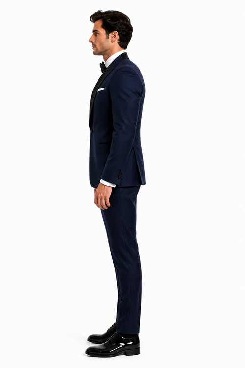 Mens Navy Blue Wedding Tuxedo - Dark Blue Tuxedo Suit" Mens Daniel Craig | James Bond | Navy Blue Tuxedo Costume - New Arrival