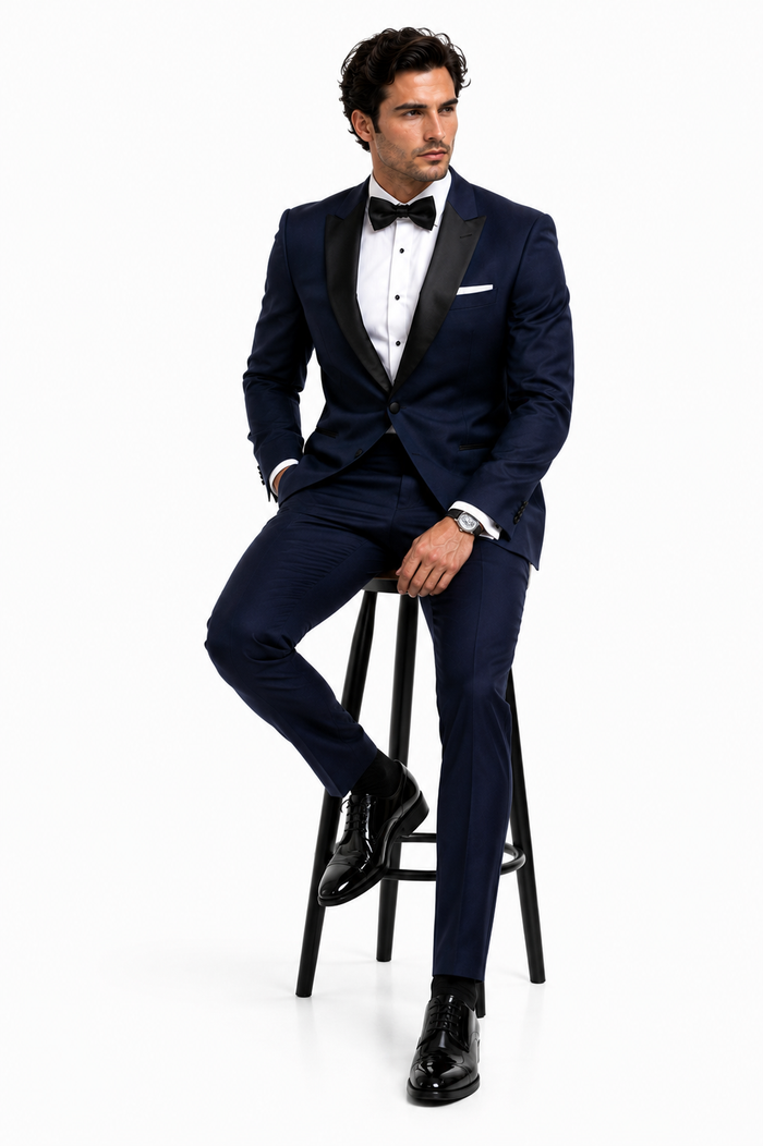Mens Navy Blue Wedding Tuxedo - Dark Blue Tuxedo Suit" Mens Daniel Craig | James Bond | Navy Blue Tuxedo Costume - New Arrival