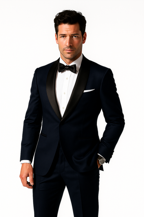 Mens Navy Blue Wedding Tuxedo - Dark Blue Tuxedo Suit" Mens Daniel Craig | James Bond | Navy Blue Tuxedo Costume - New Arrival
