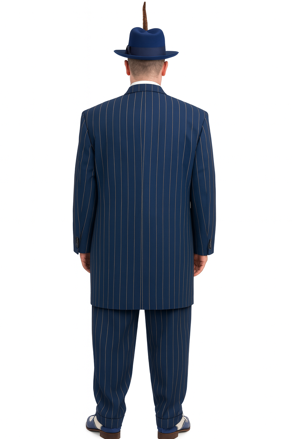 Dark Navy Blue Pinstripe Zoot Suit - Gangster Suit - 1920 Suit-New Designer Collection - 34 Short or Extra Small