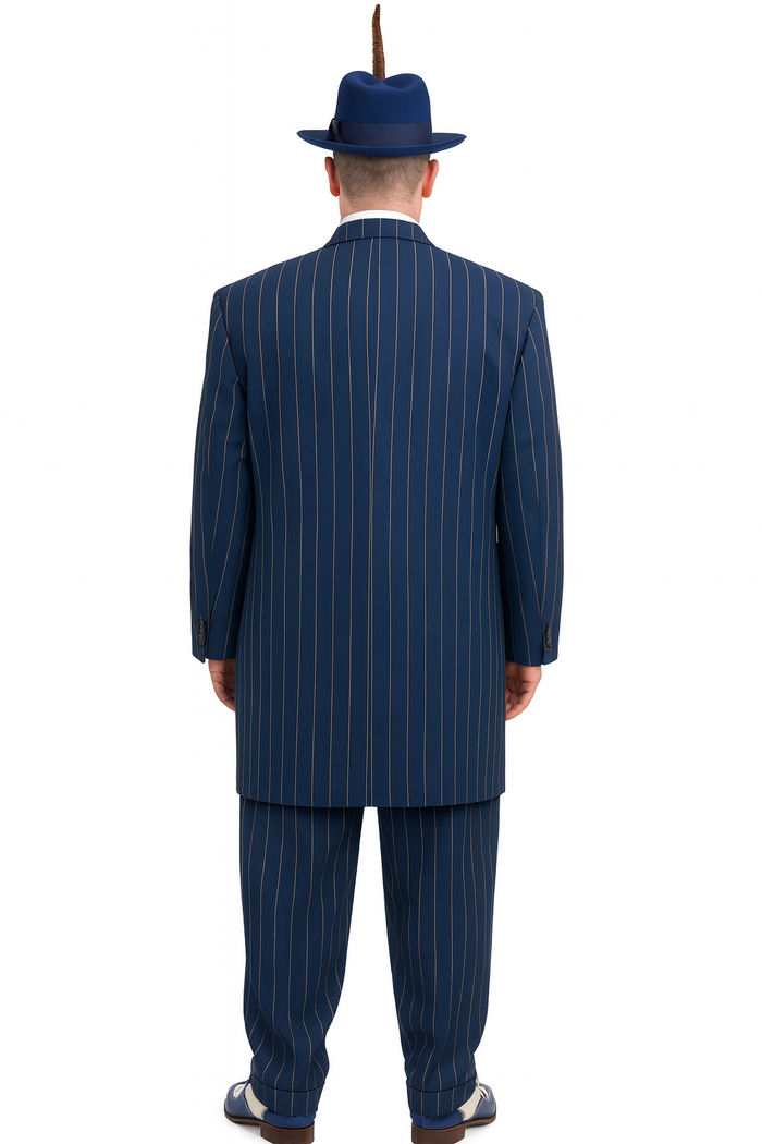 Dark Navy Blue Pinstripe Zoot Suit - Gangster Suit - 1920 Suit-New Designer Collection