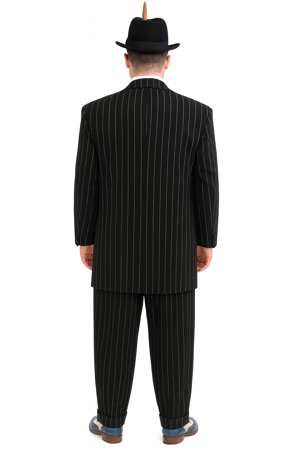 Dark Navy Blue Pinstripe Zoot Suit - Gangster Suit - 1920 Suit-New Designer Collection - 34 Short or Extra Small