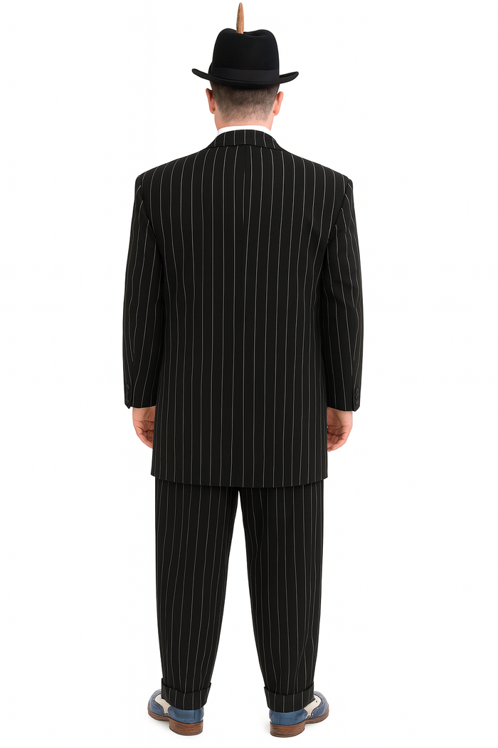 Dark Navy Blue Pinstripe Zoot Suit - Gangster Suit - 1920 Suit-New Designer Collection