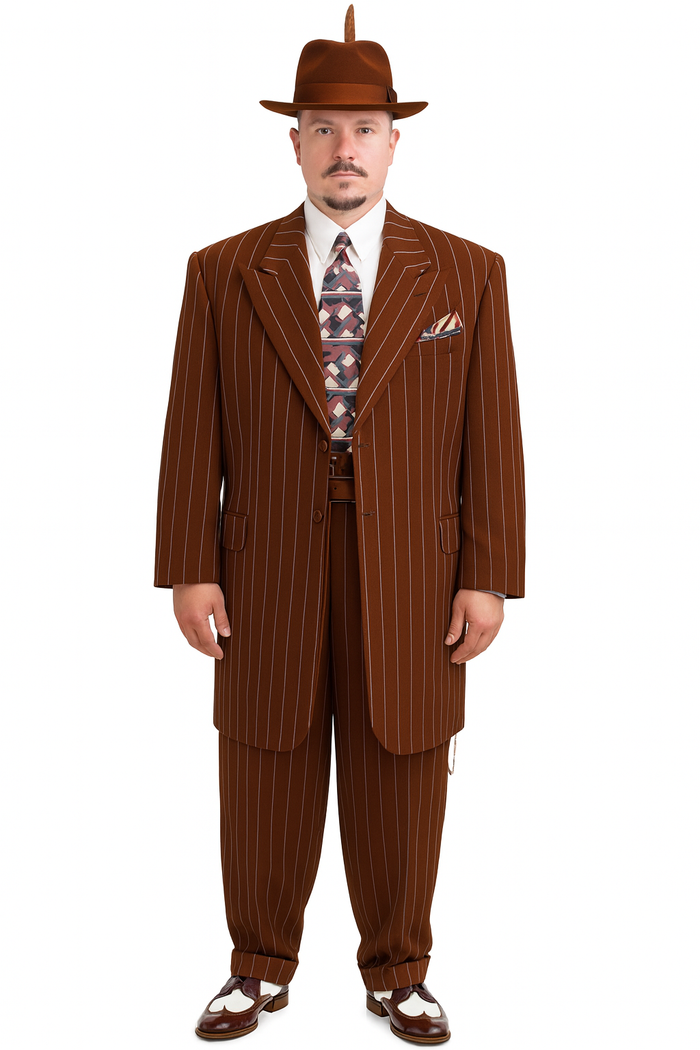Dark Navy Blue Pinstripe Zoot Suit - Gangster Suit - 1920 Suit-New Designer Collection