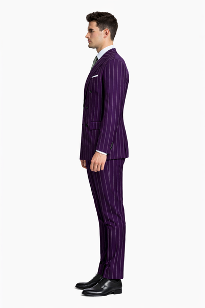 Dark Purple Pinstripe Suit - Gangster Suit - 1920's Suit-New Designer Collection