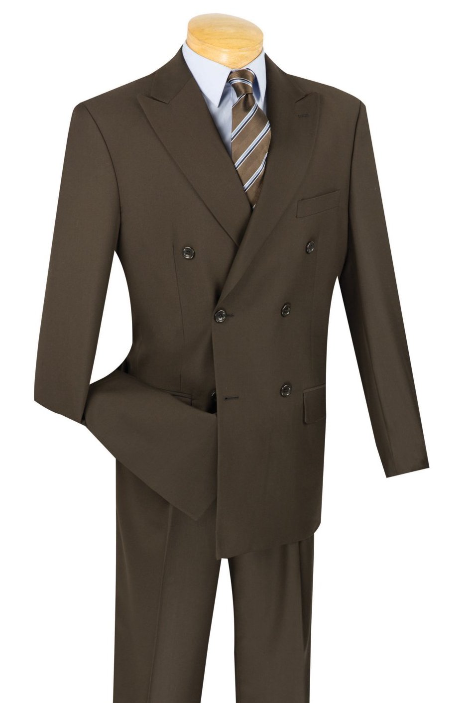 Ramses Collection - Double Breasted Suit 2 Piece Regular Fit in Brown - Brown