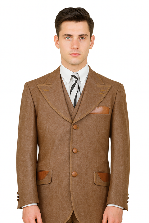 Denim Suit - Cotton Fabric Vested Suit - 3 Pieces Suit - Vested Fancy Suit