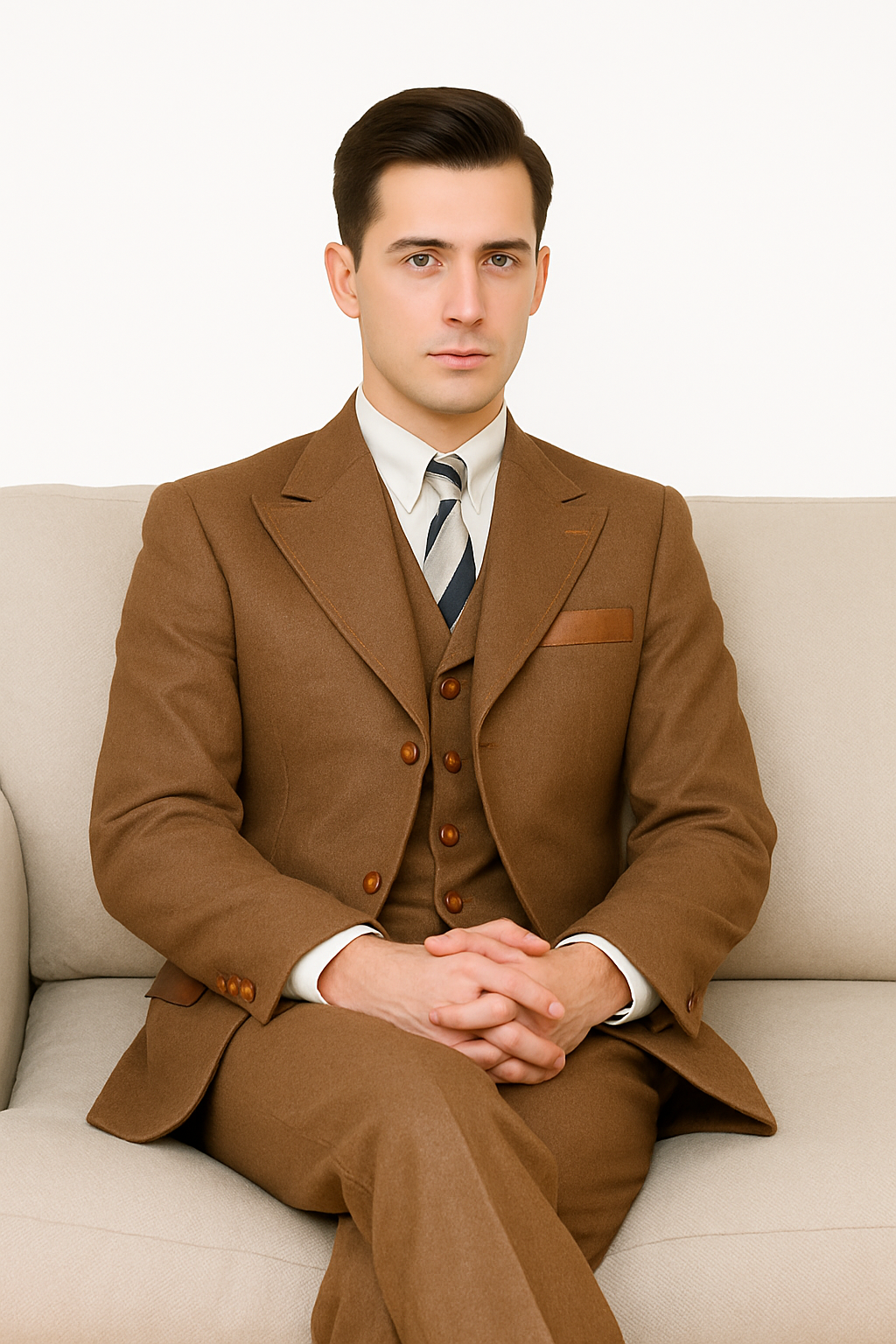 Denim Suit - Cotton Fabric Vested Suit - 3 Pieces Suit - Vested Fancy Suit - 38 Short Jacket+32 Waist Adjustable 28to34)(Height: 5 4 to5 7 )(Neck  15-16.5)S-M)