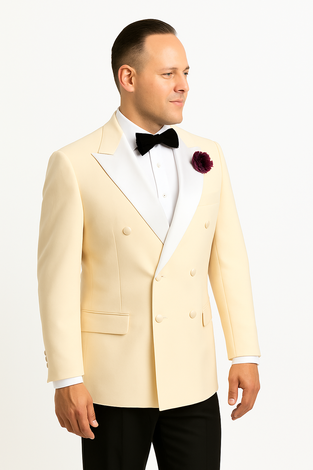 "Mens Designer Traditional Shawl Dinner Suit Jacket in Ivory" - 52 Long